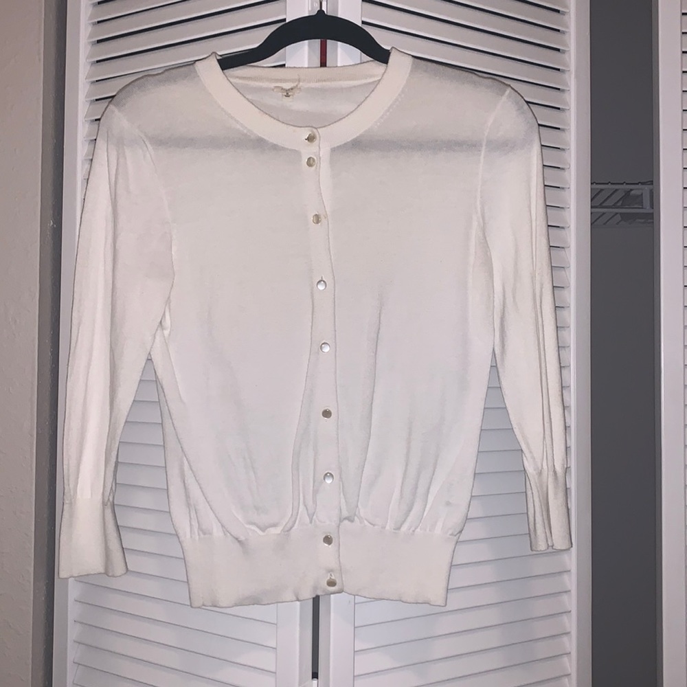 White jcrew cardigan